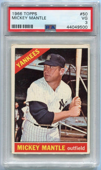 Mickey Mantle 1966 Topps Card #50 Psa Graded 3