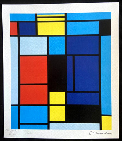 Piet Mondrian Lithograph Coa Numbered Signed Op