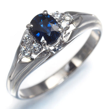Mikimoto Ring Sapphire 0.56Ct Diamond Us6-6.25 900 Platinum