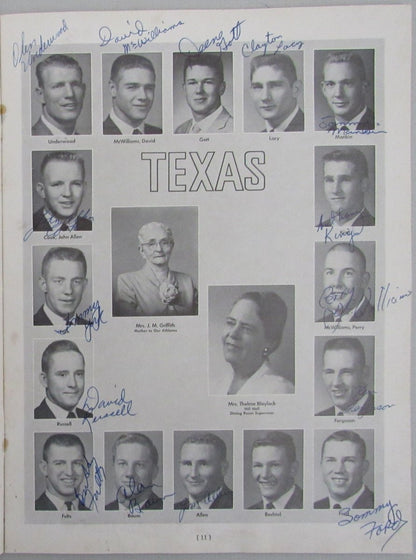 1961 Texas Vs Oklahoma Game Program Signed By