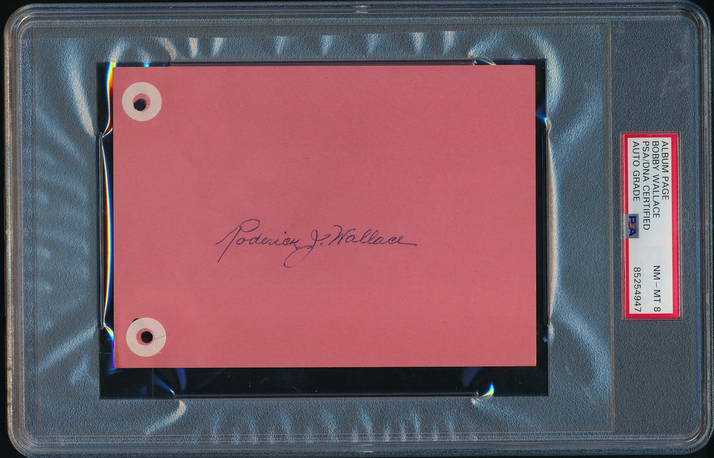 Bobby Wallace Hof Signed/Auto 6X4.5 Album Page