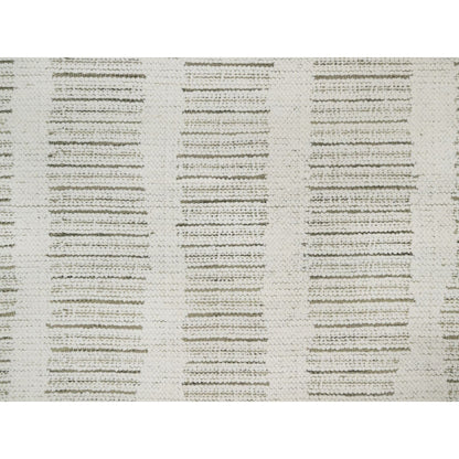 5'X5' Ivory Wool Rug Flat Weave With Textured Pile Hand Woven Round