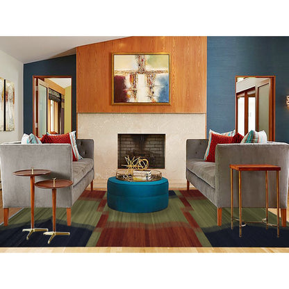 10'X14'6" Green Hand Woven Contemporary Kilim Design 100% Wool Rug