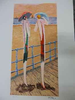 Ramon Dilley Original Lithograph Hand Signed Numbered 164/250 Beach Women Modern