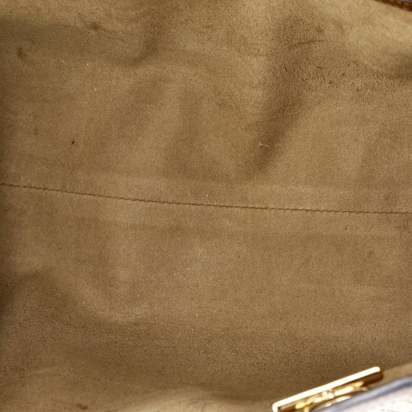 Gucci Padlock Chain Tote Gg Coated Canvas With Leather Medium