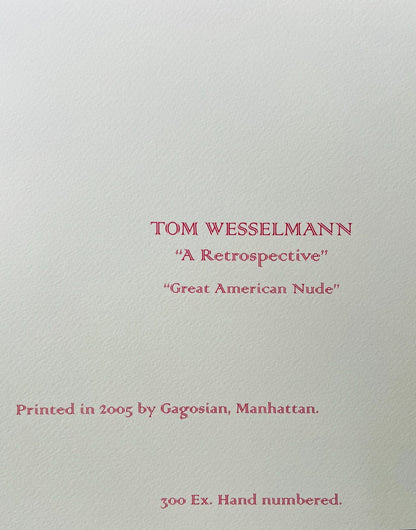 Tom Wesselmann Lithograph Signed COA Numbered in Pencil Crayon