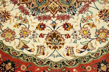 Extra Fine Hand-Knotted Floral Kork Wool & Silk