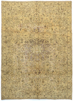 Hand-Knotted Antique Oriental Rug Distressed