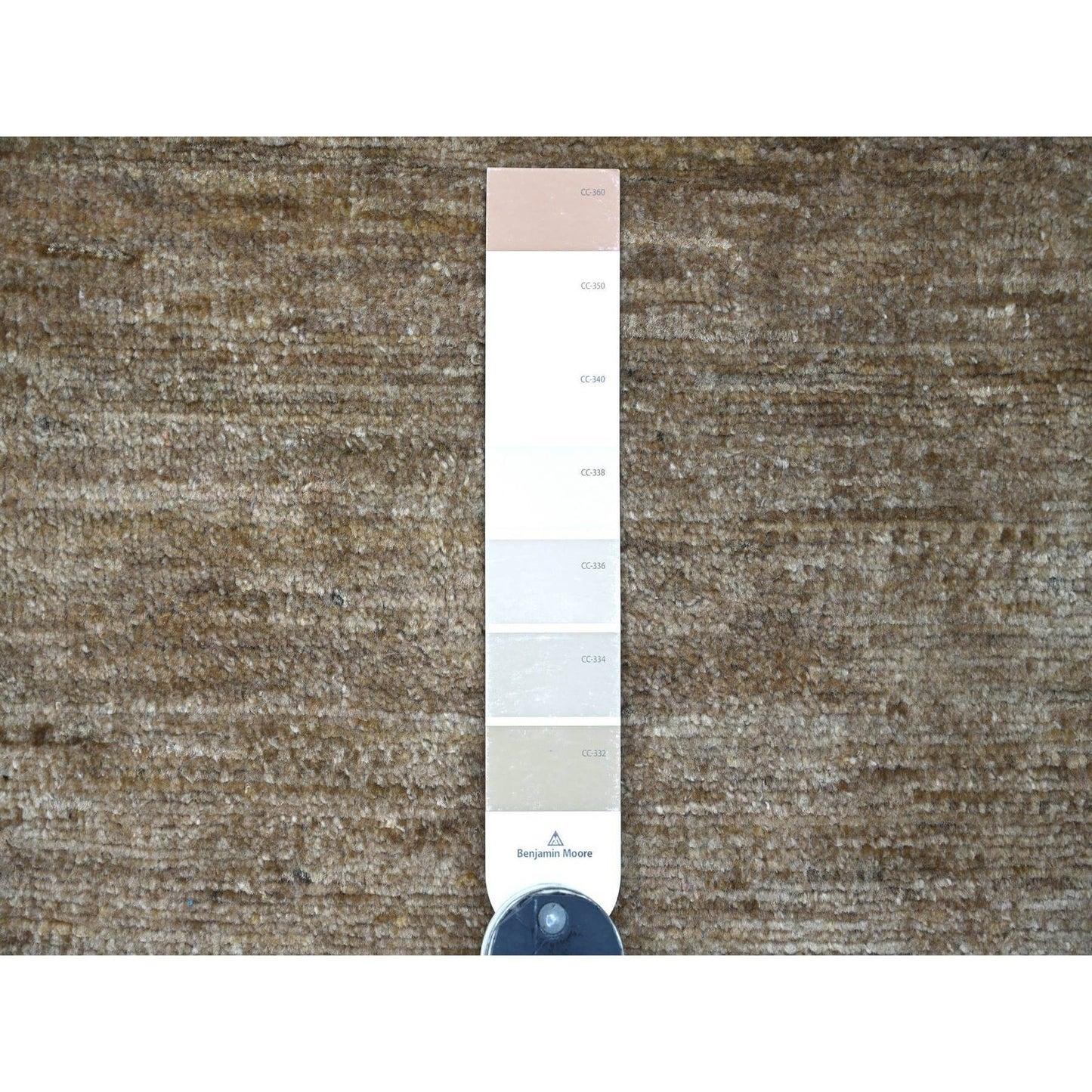 Brown Solid Hand Knotted Ghazni Wool Round 7'9"x7'9" Rug