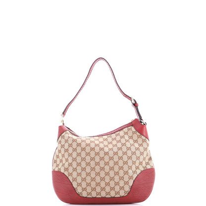 Gucci Charlotte Zip Hobo Gg Canvas With Leather Medium