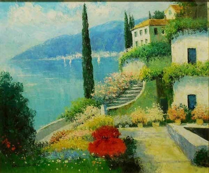 Robin Scott Original Oil Painting On Canvas Mediterranean Landscape Signed F20