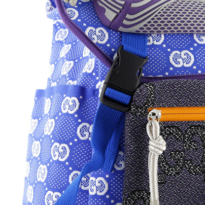 Gucci Panelled Double Buckle Backpack Gg Jacquard Nylon And Rubber Large