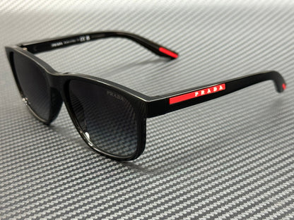PRADA LINEA ROSSA PS 06YS 1AB09U Black Grey Gradient Men's 56 mm Sunglasses
