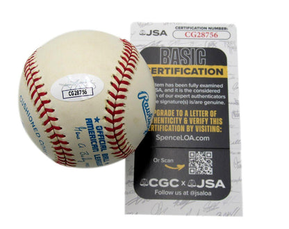 Reggie Jackson/Whitey Ford Dual-Signed Oal Baseball Ny Yankees Jsa 197364