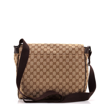 Gucci Flap Messenger Bag Gg Canvas Large