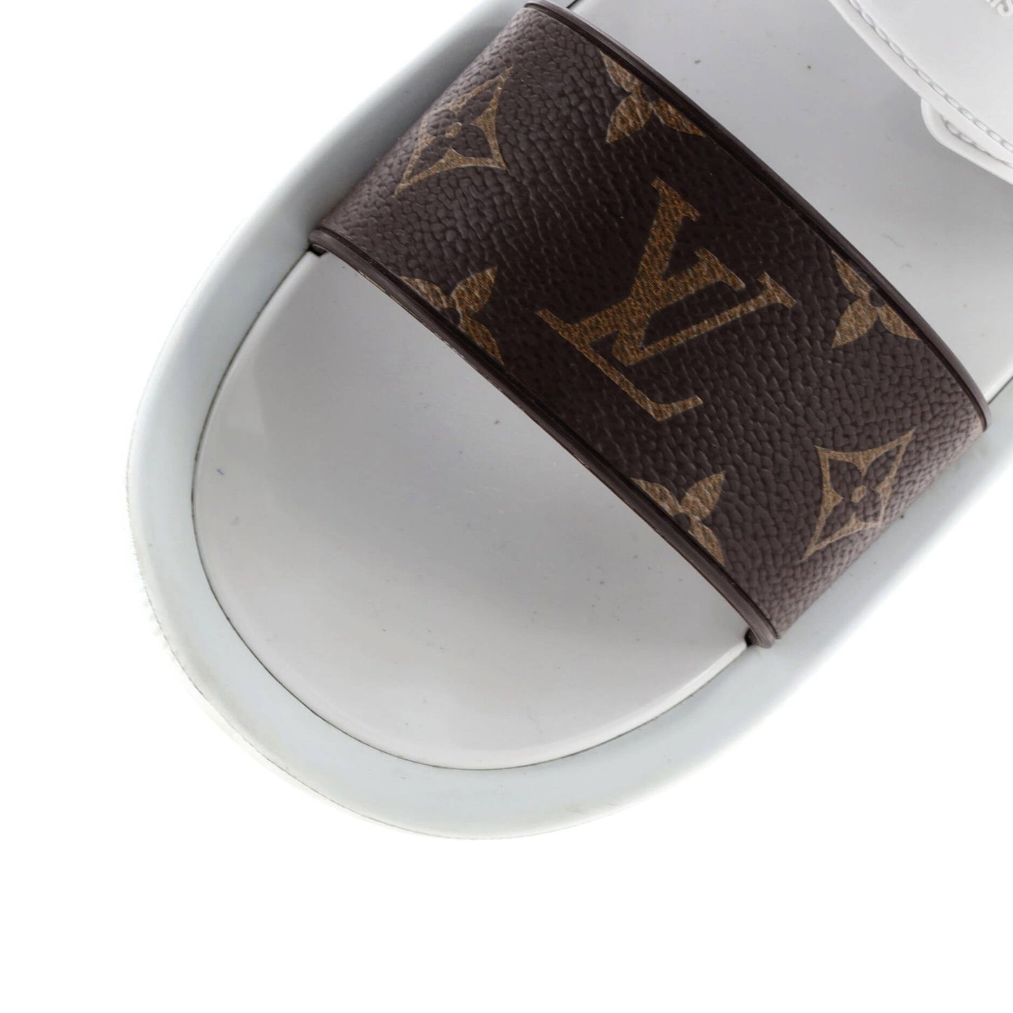 Louis Vuitton Women'S Sunbath Flat Mule Sandals Monogram Canvas And Rubber