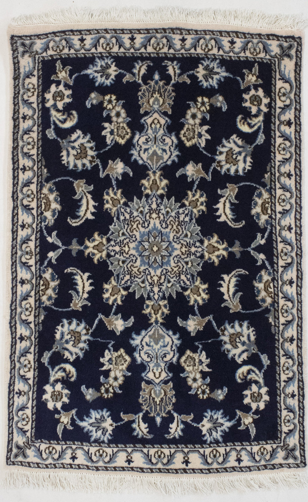 Handmade Traditional Navy Thick Pile Rug Small