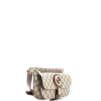 Gucci Blondie Flap Pocket Belt Bag Gg Coated Canvas