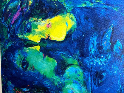 Marc Chagall Lithograph "The Blue Village" Coa Signed Numbered