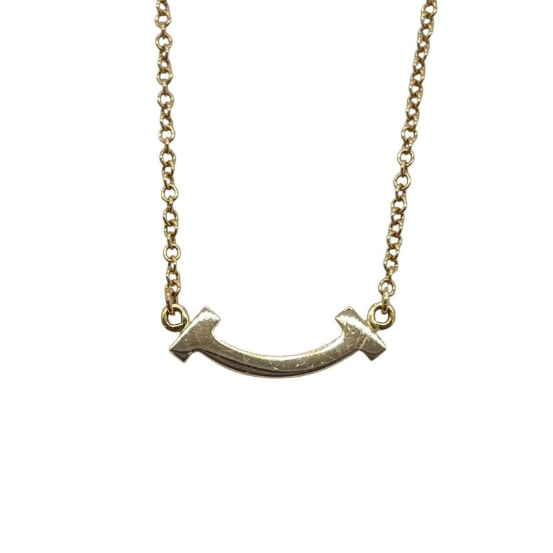 Tiffany & Co. T Smile Mini Diamond Necklace K18Pg
