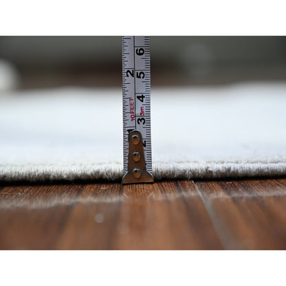 3'X4'10" White Hand Knotted White Wash Peshawar 100% Wool Rug