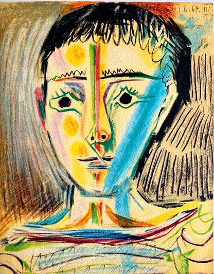 Pablo Picasso Lithograph 'Boy' Coa Signed Pen Numbered A Hand