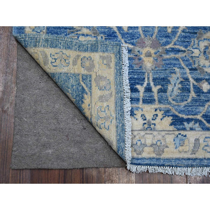 2'7"X11'8" True Blue Hand Knotted Wool Mahal All Over Design Runner Rug