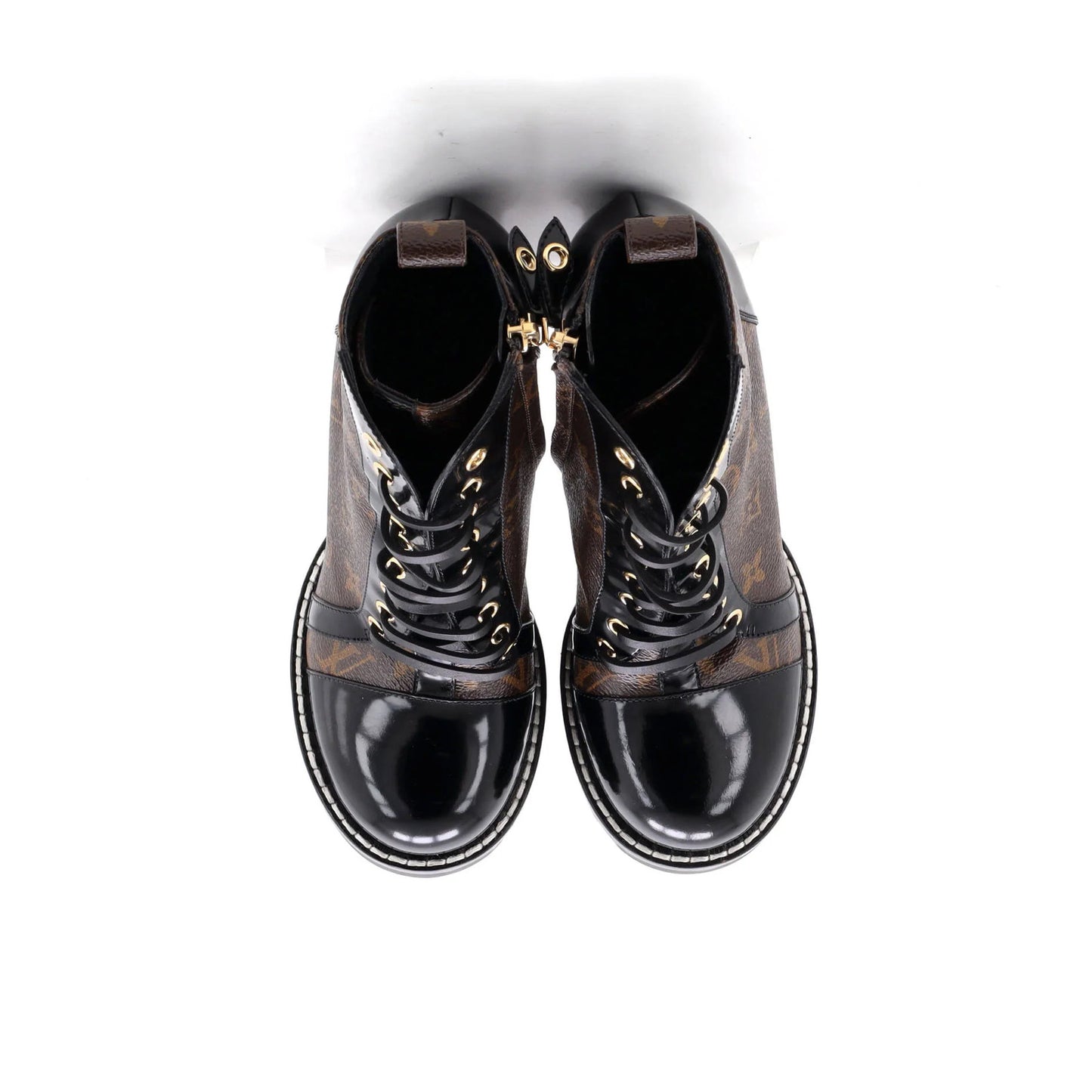 Louis Vuitton Women'S Star Trail Ankle Boots Monogram Canvas With Patent