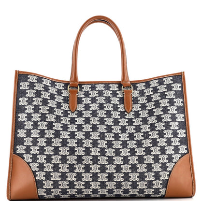 Celine Horizontal Cabas Tote Triomphe Canvas