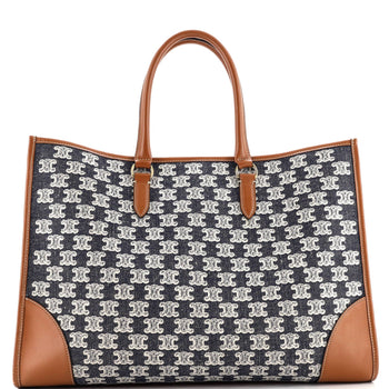 Celine Horizontal Cabas Tote Triomphe Canvas