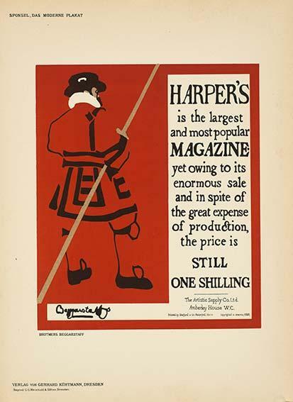 Harpers By Beggarstaff Das Moderne Plakat 1897 Original Stone Lithograph