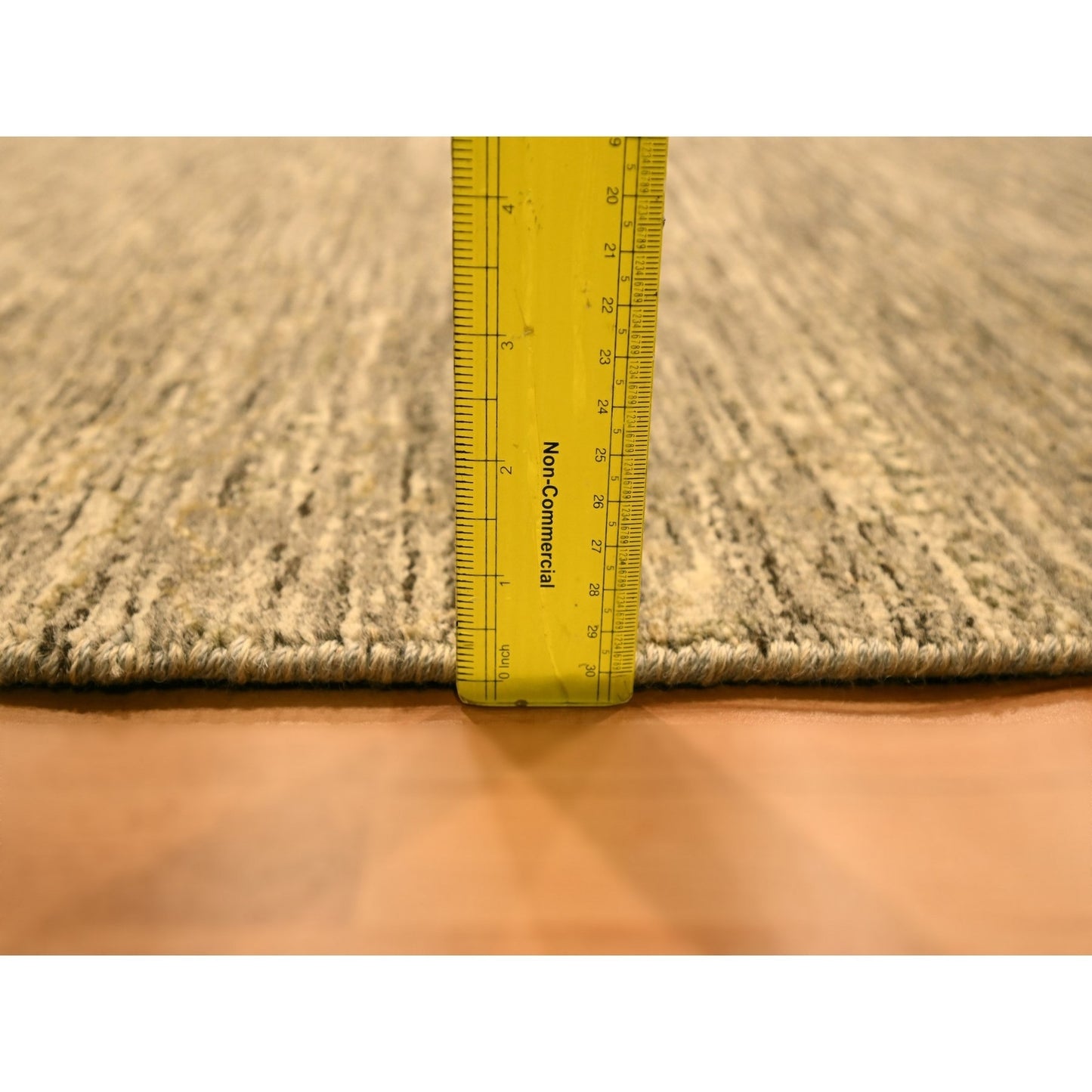 8'10"X11'10" Brown Plain Design Undyed Natural Wool Hand Knotted Rug