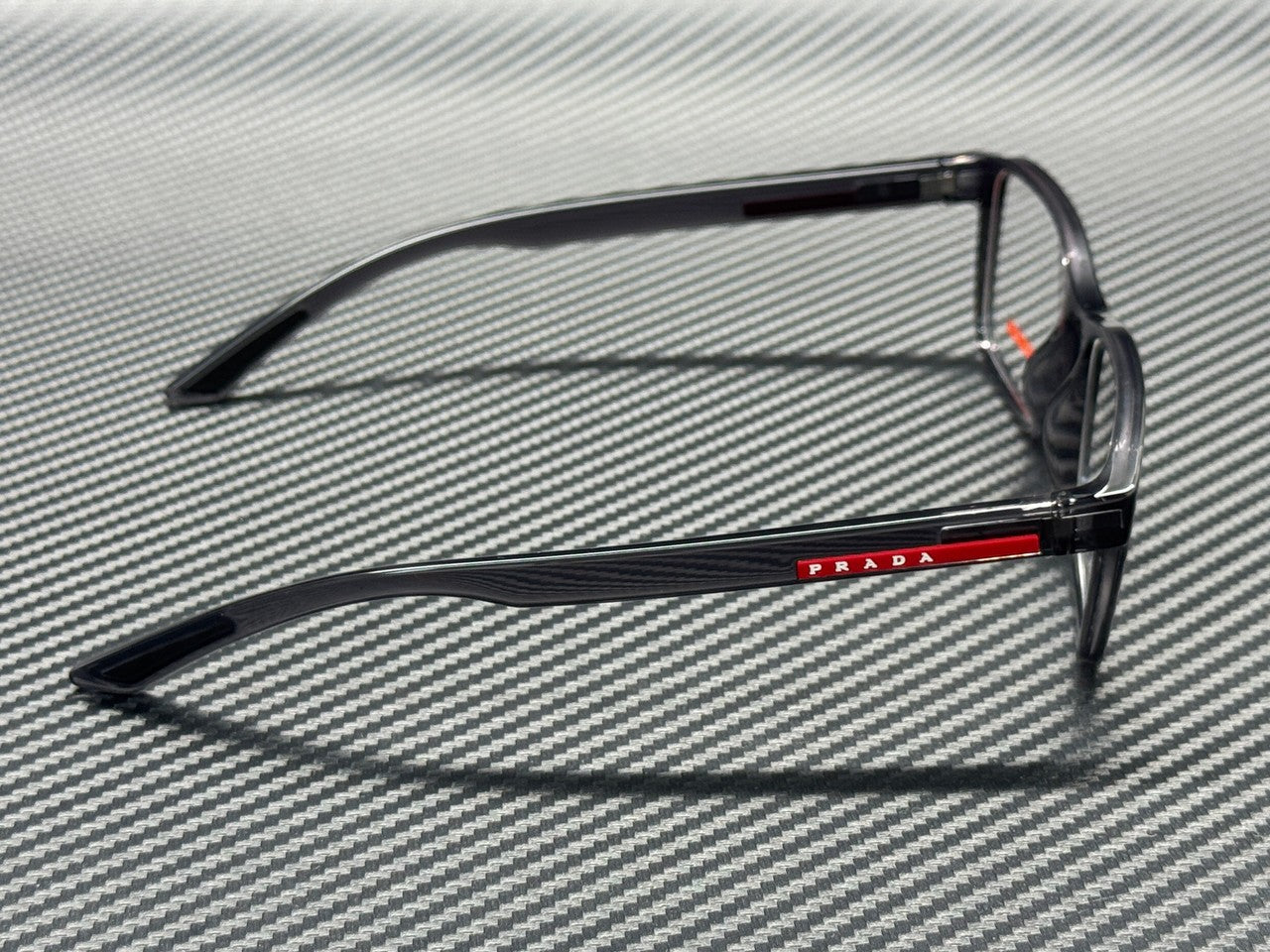 Transparent Grey Men's 55 mm Eyeglasses by Prada Linea Rossa PS 06RV 01D1O1