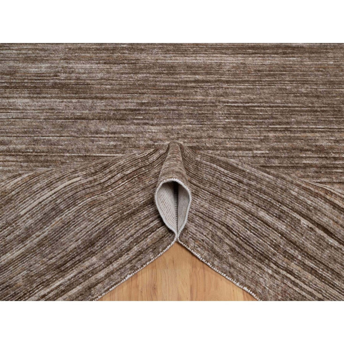 8'1"X10'1" Brown Modern Design Hand Loomed Indoor Outdoor Oriental Rug