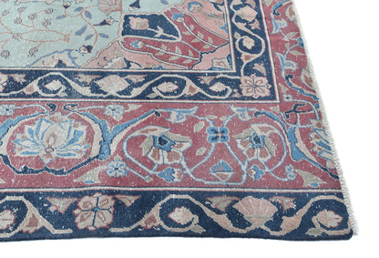 Handmade Antique Vintage Oriental Rug Floral Living Room Carpet 7'11x9'2 ft