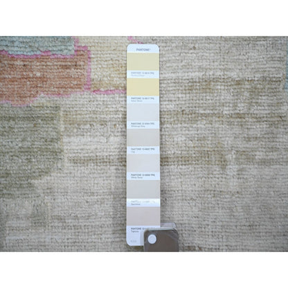 11'10"X15'5" Gray, Wool, Hand Knotted Afghan Angora Oushak, Oversized Rug