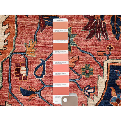 10'2"X13'8" Red Seeripe Heris Aryana Collection Soft Wool Hand Knotted Rug