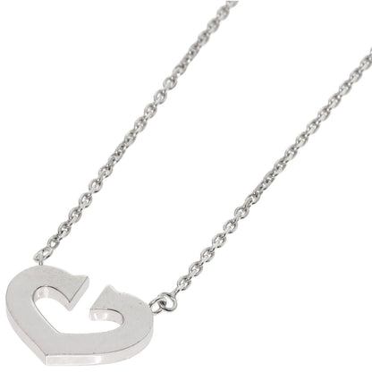 Cartier   Necklace C Heart K18 White Gold