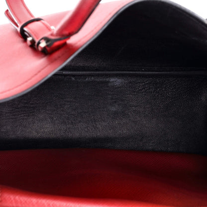 Prada Belted Strap Cuir Double Tote Saffiano Leather Small
