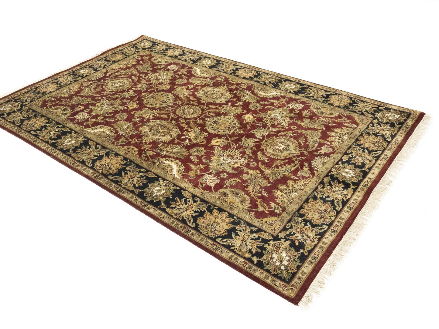 Handmade 6X9 Agra Jaipur Floral Oriental Rug Thick Pile Home Decor Carpet