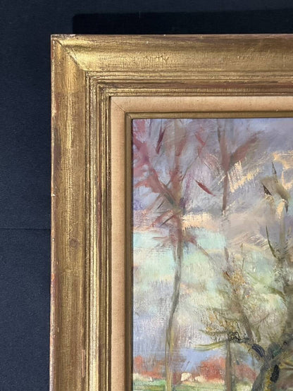 Signed Original Oil Painting Framed French Art Landscape By Richard Nahmias