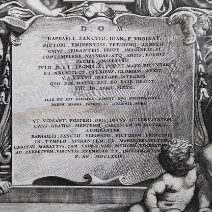 1674 Engraving Raphael Frontispiece - Pietro Aquila after Carlo Maratta