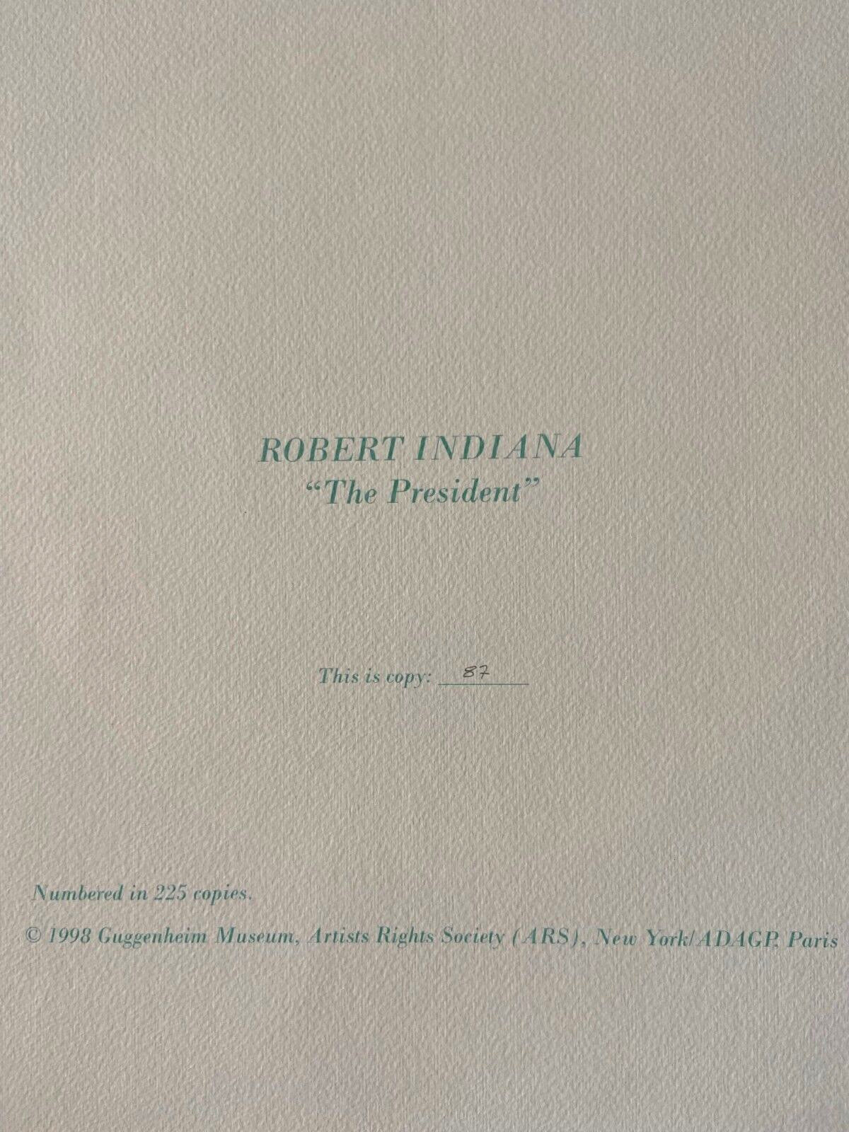 Robert Indiana Lithograph Guggenheim Museum Coa Numbered 275 Ex