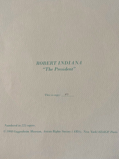 Robert Indiana Lithograph Guggenheim Museum Coa Numbered 275 Ex