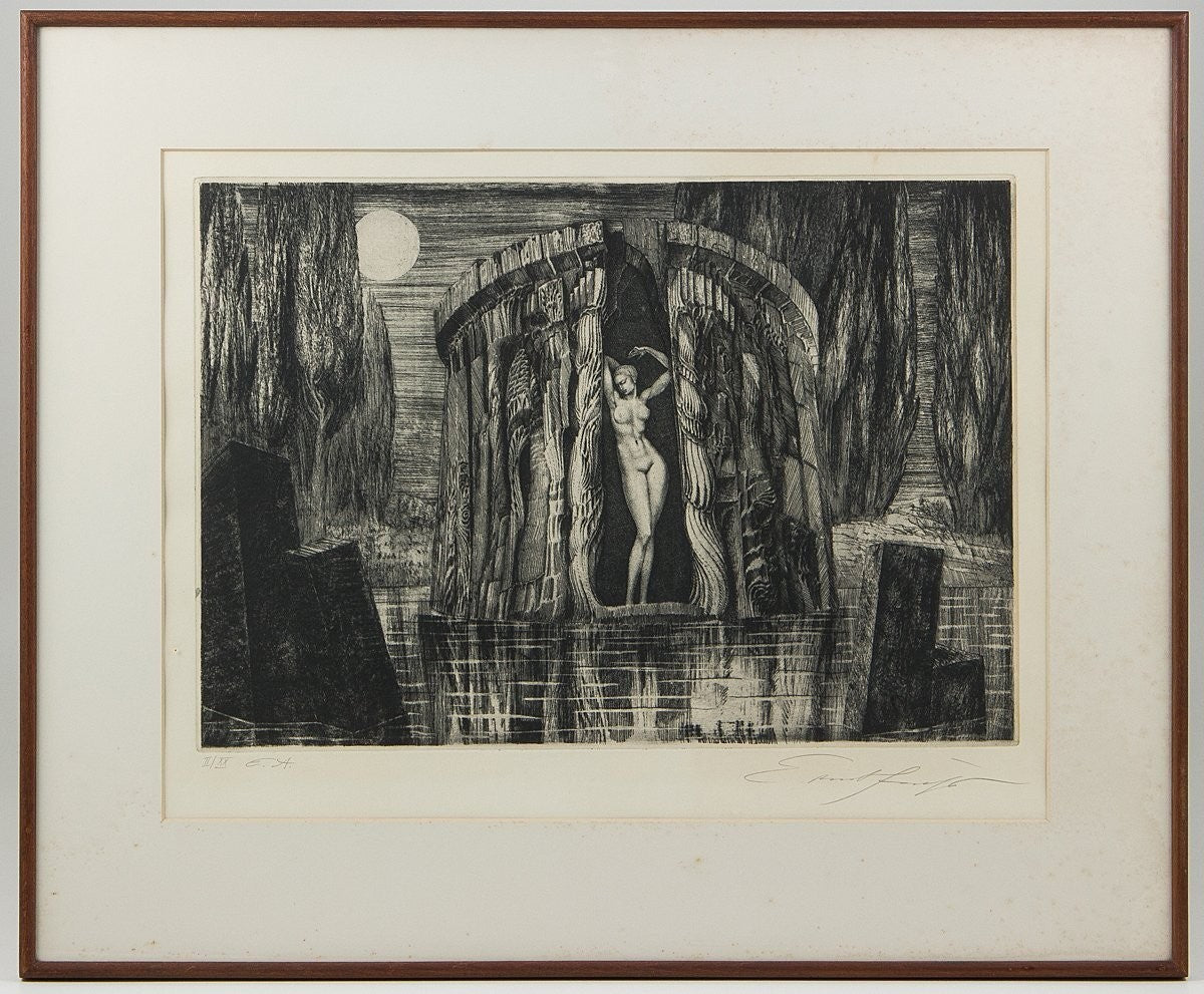 Ernst Fuchs Birth Of Venus Etching, Signed, Very Rare Ed.20, Fantastic Realism