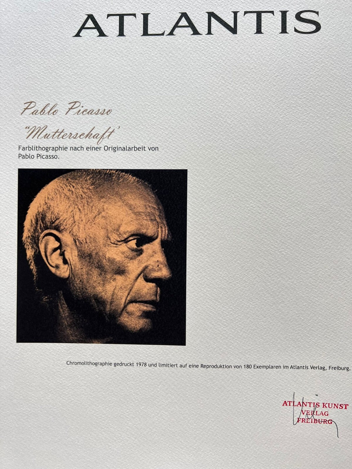 Pablo Picasso Lithograph Signed Coa