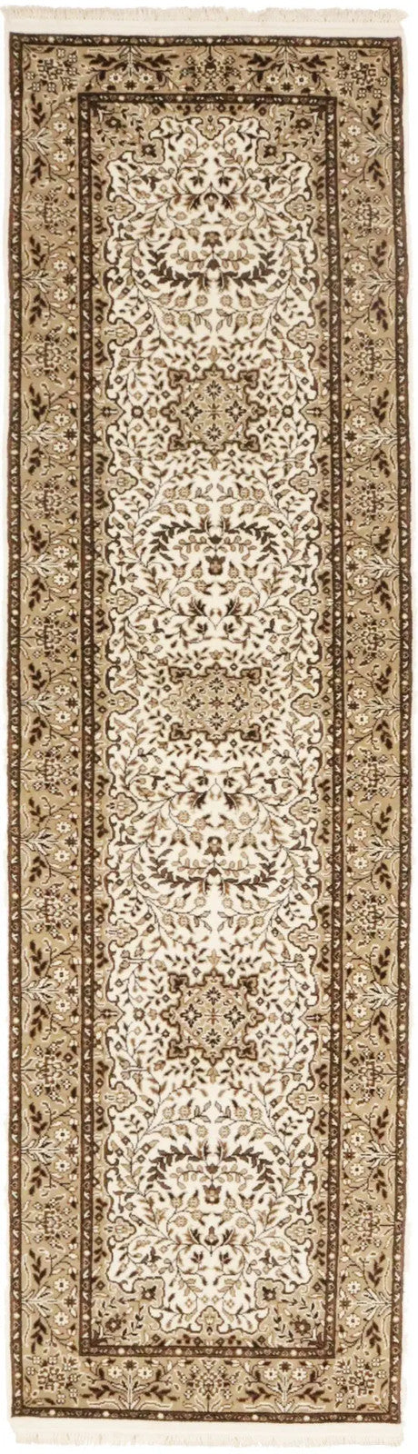 Handmade rug runner oriental kitchen carpet plush classic 3x10 floral kirman