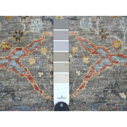 4'X6'1" Gray Aryana Collection Bijar Garus Design Hand Knotted Wool Rug