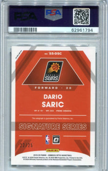 Dario Saric 2019 Panini Optic Signature Series #Dsc Psa 10 Auto 10 Card /25