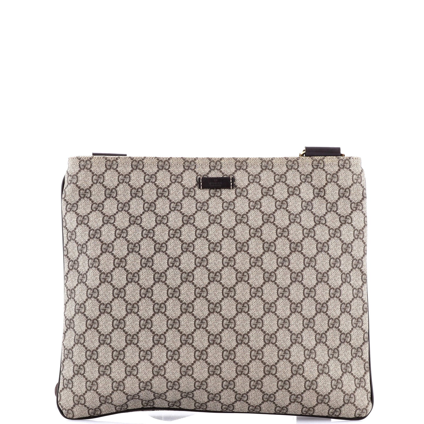 Gucci Zip Top Messenger Bag Gg Coated Canvas Large